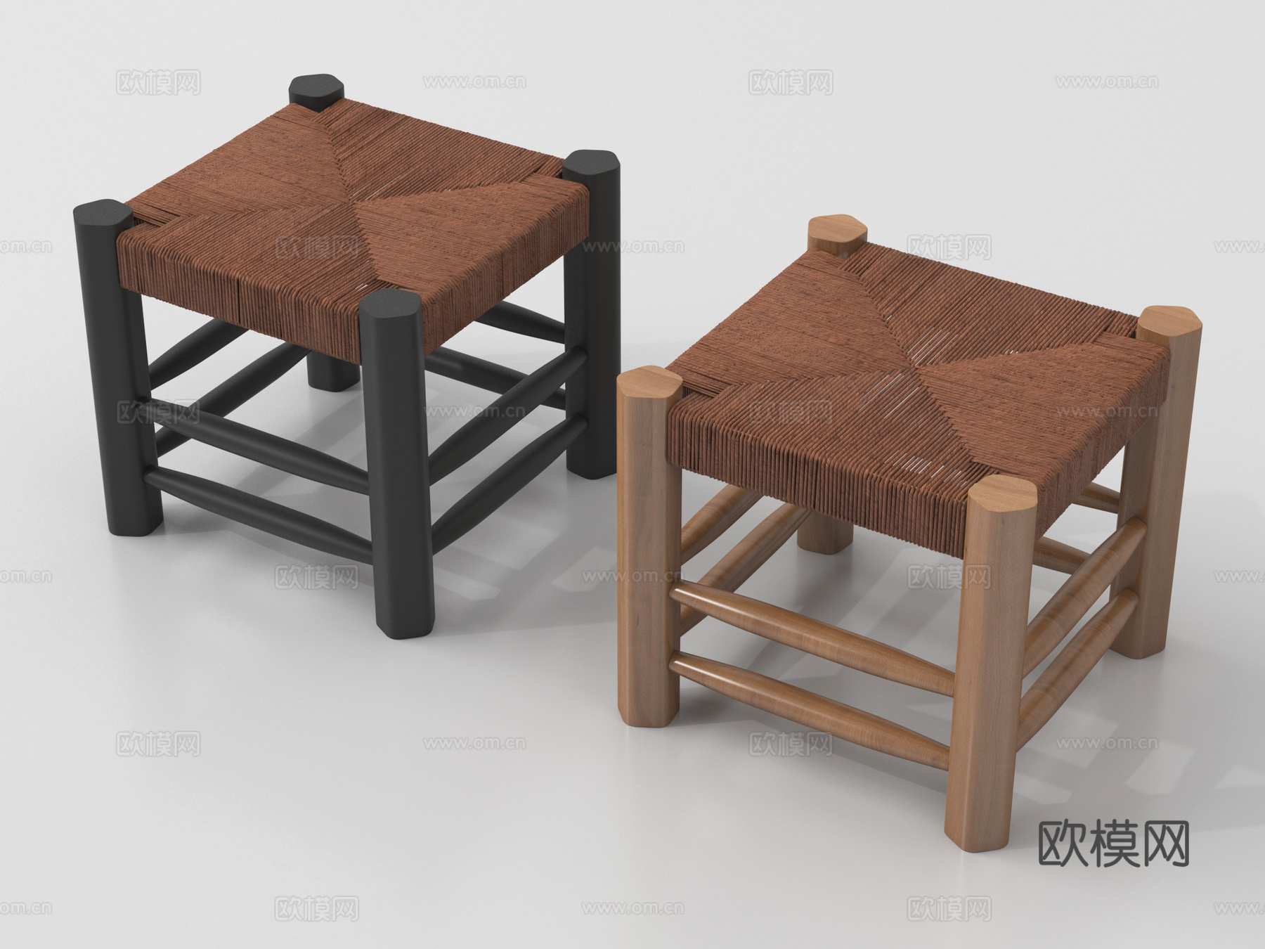 北欧凳子 方凳 换鞋凳su模型