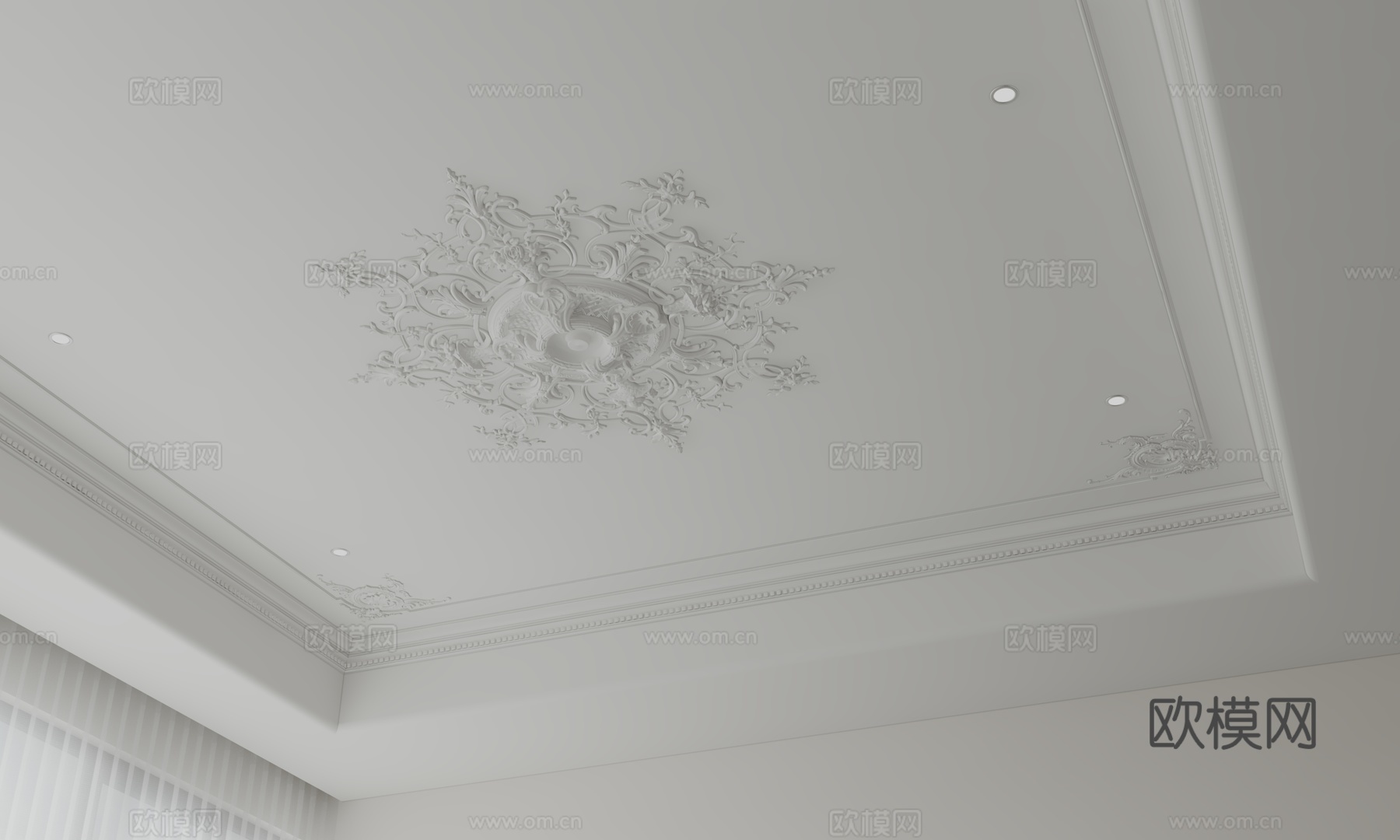 简约法式天花吊顶3d模型下载
