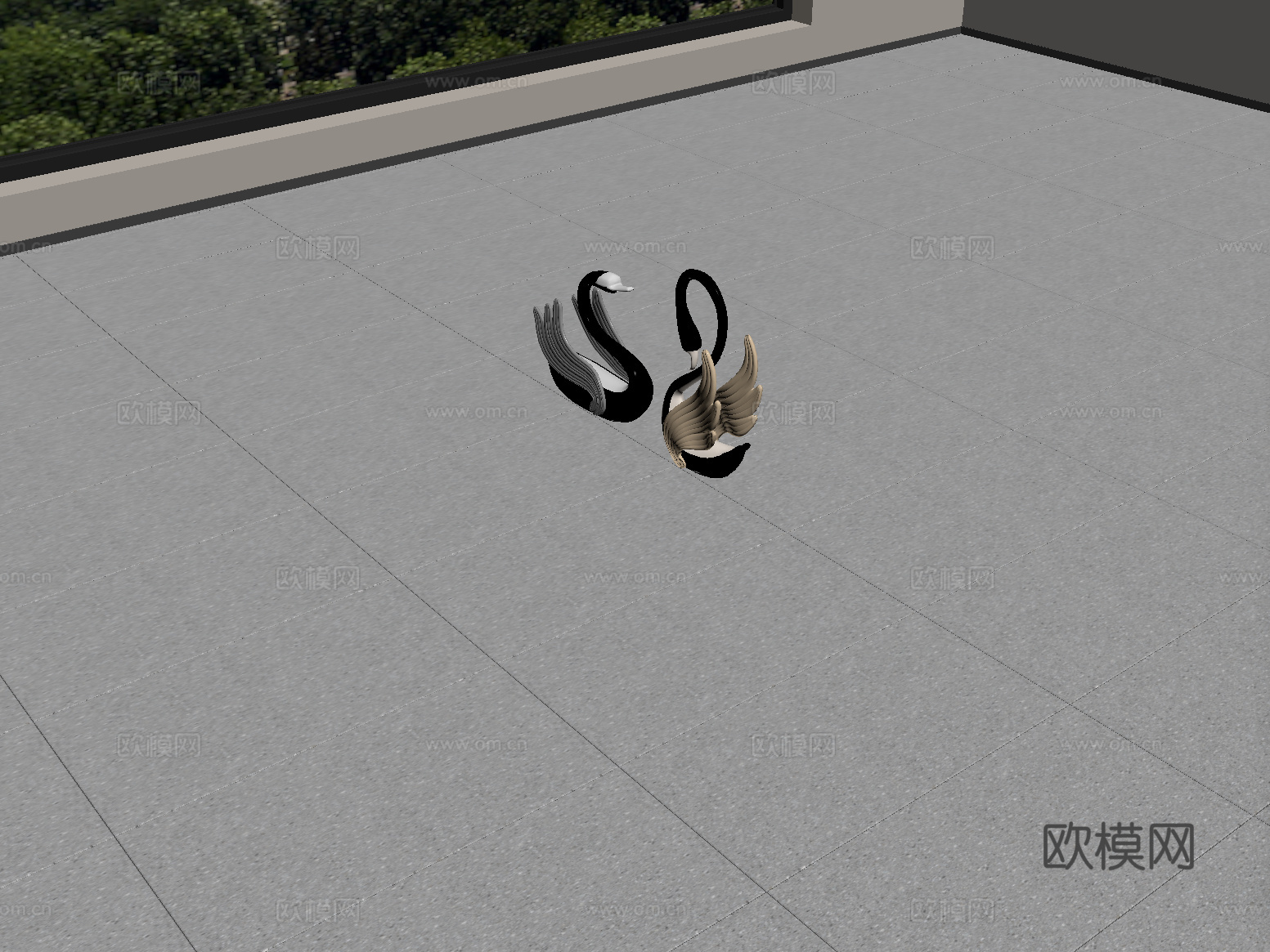 现代地砖 瓷砖 柔光砖 暖灰色地砖su模型