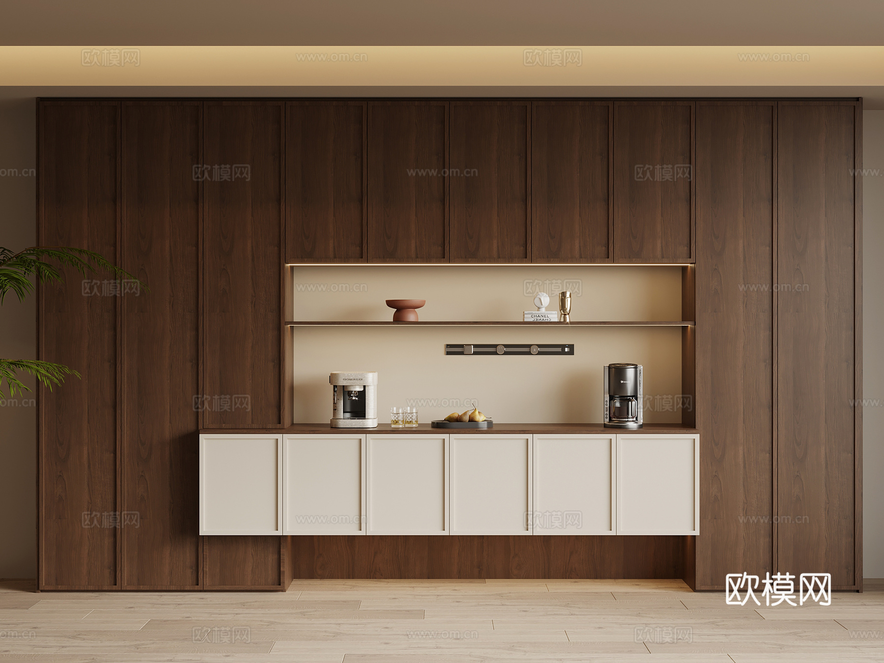 中古风酒柜 餐边柜su模型