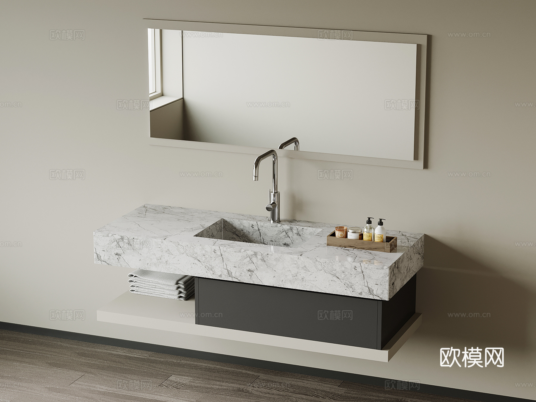 现代浴室柜su模型