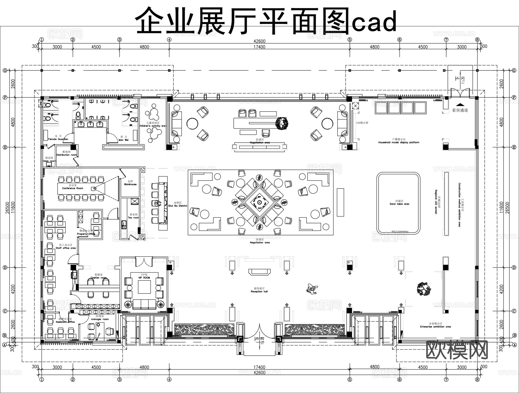 企业展厅平面图cadcad施工图