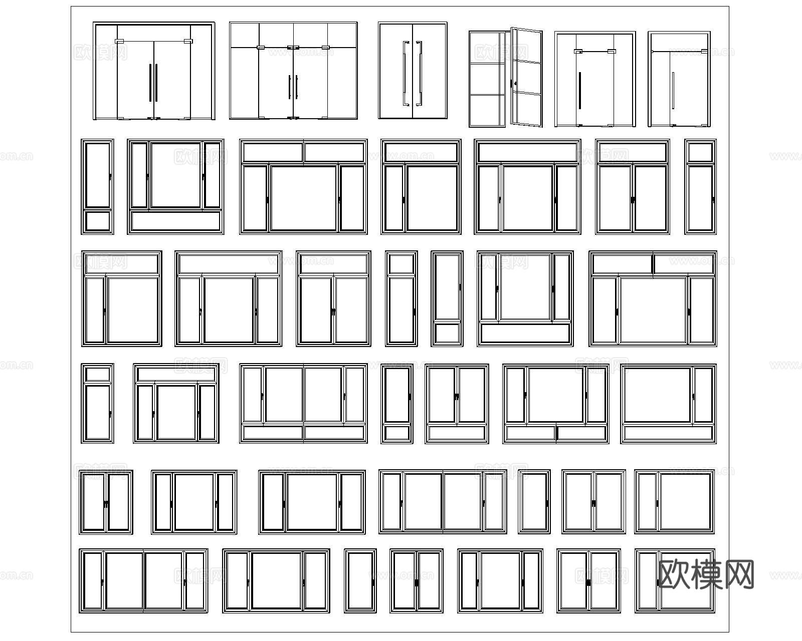 门窗平立面CAD图库cad施工图