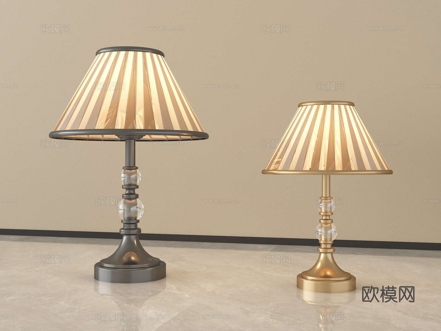 法式中古风台灯su模型