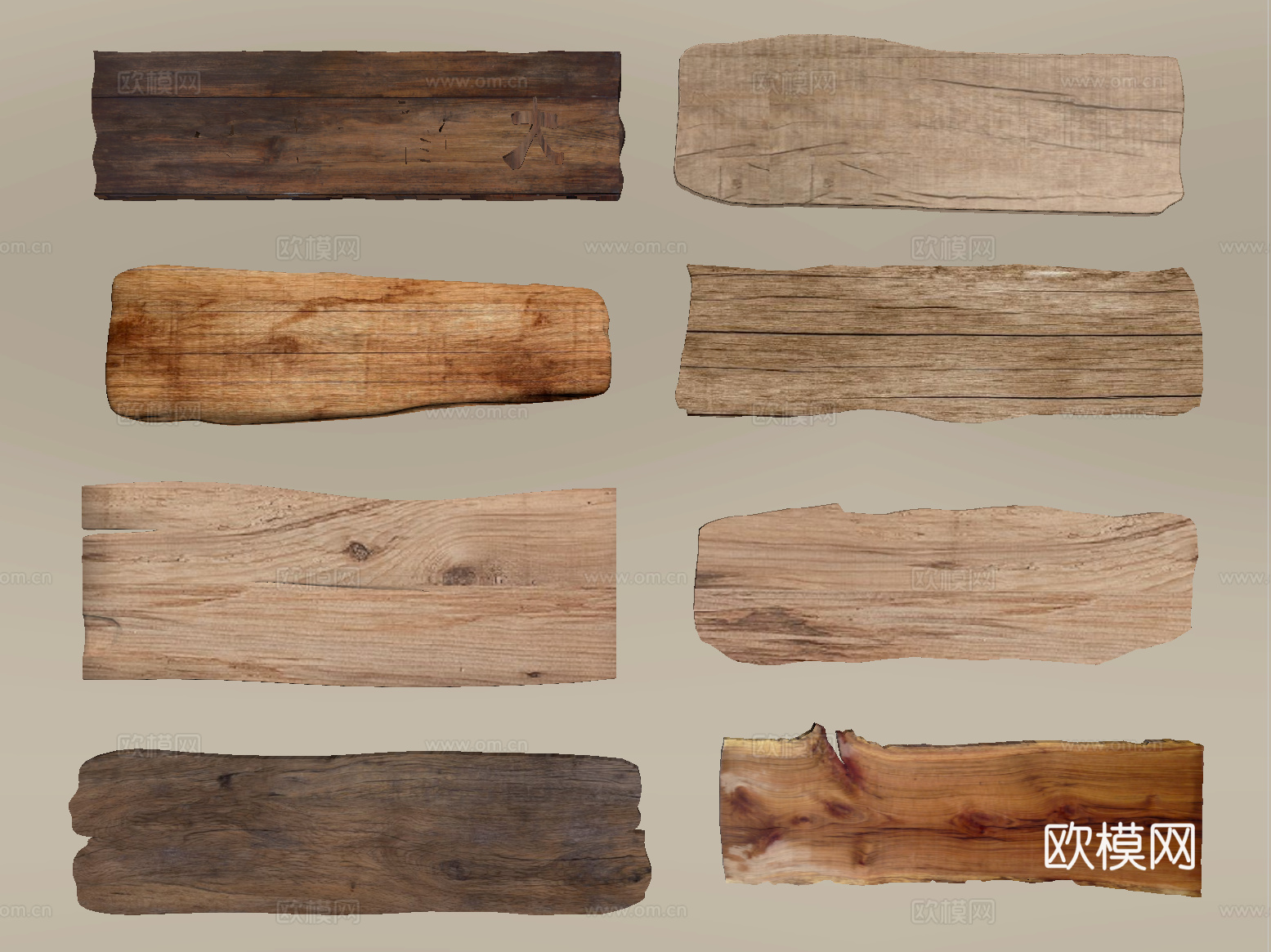 现代木头 木板 老木材su模型