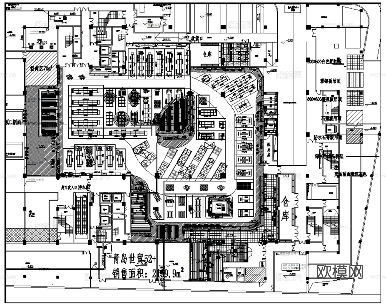 9套超市商超卖场生鲜店CAD施工图最新整理合集cad施工图