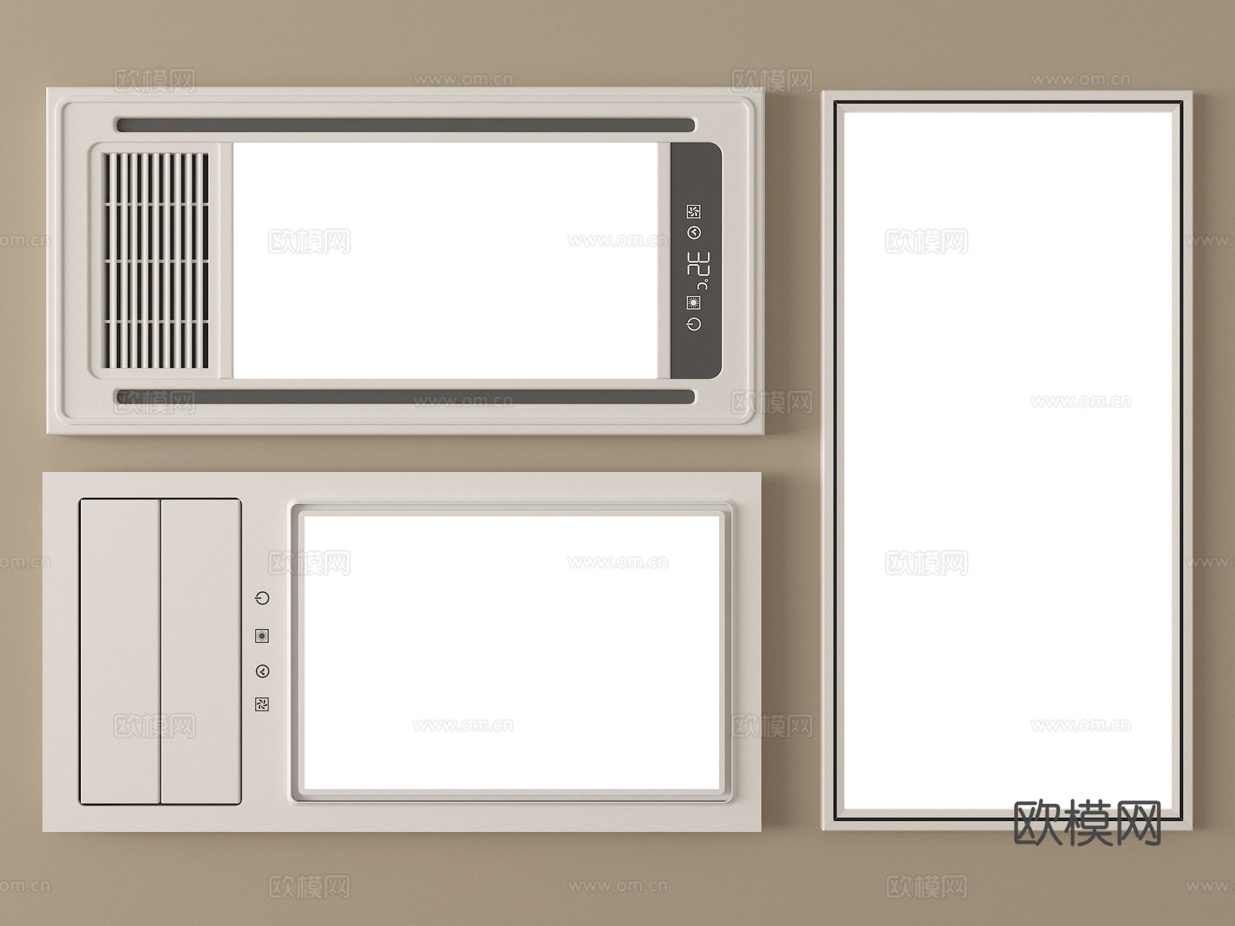 现代浴霸 集成浴霸 取暖器su模型