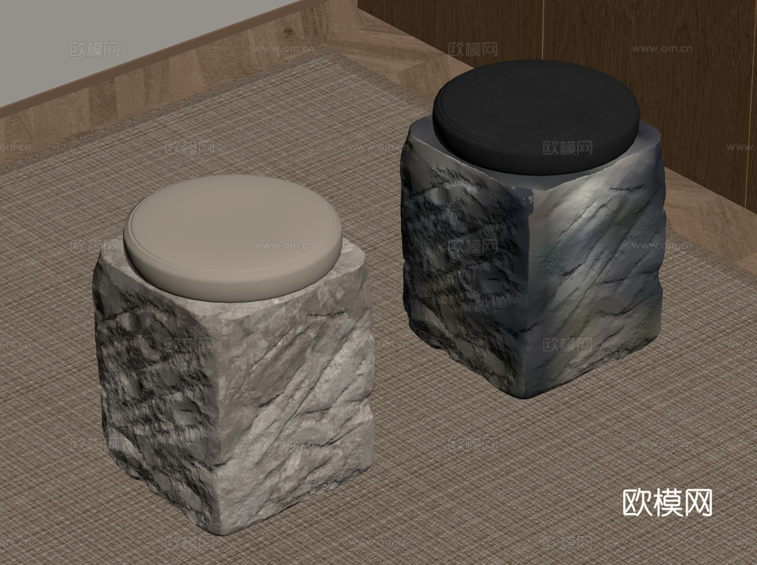 新中式凳子su模型