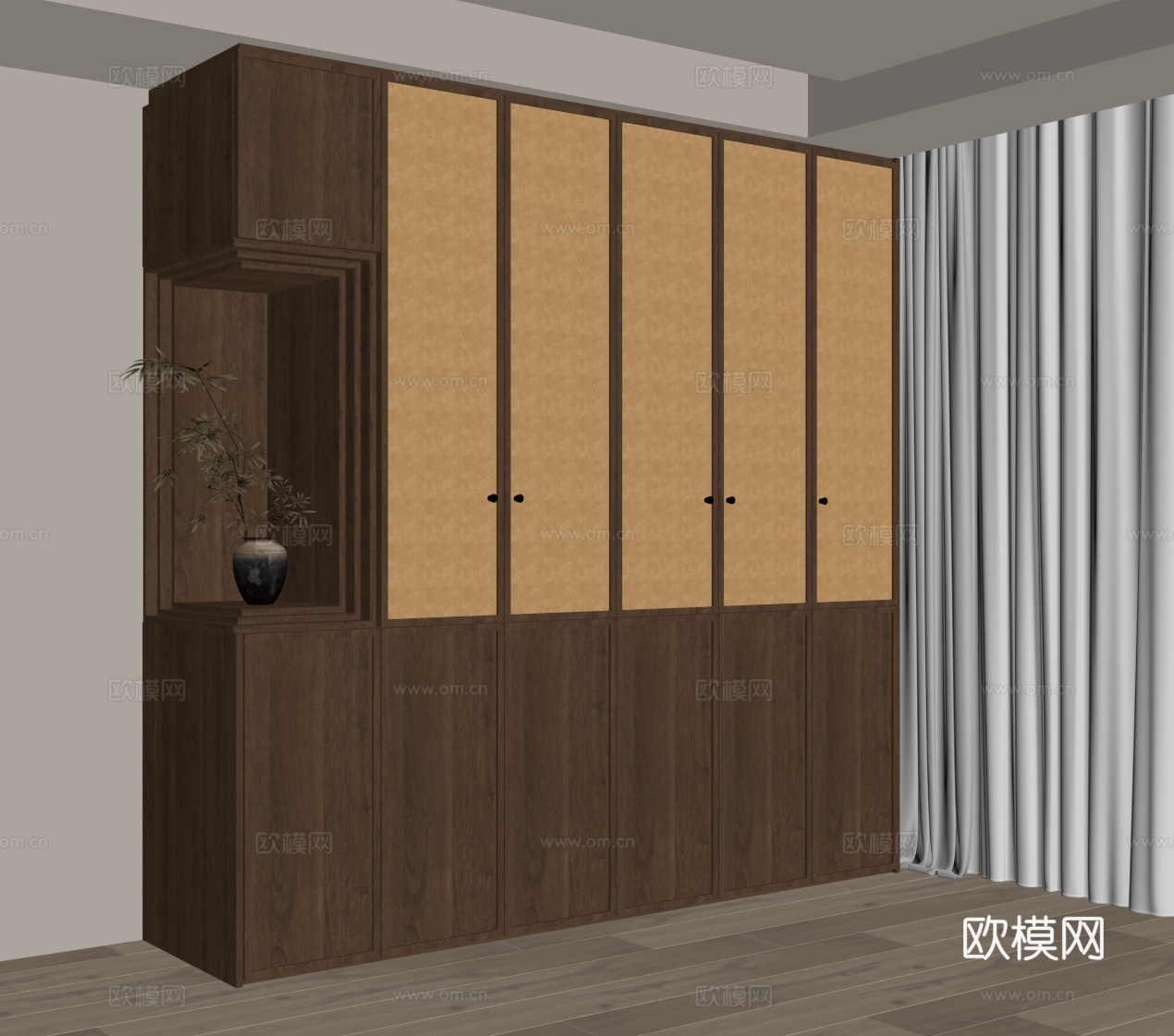 中古风衣柜su模型