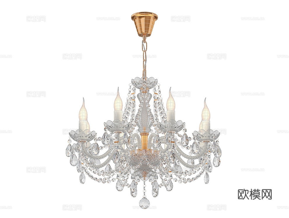 Favorite 奢华水晶灯3d模型下载（渲染图1）