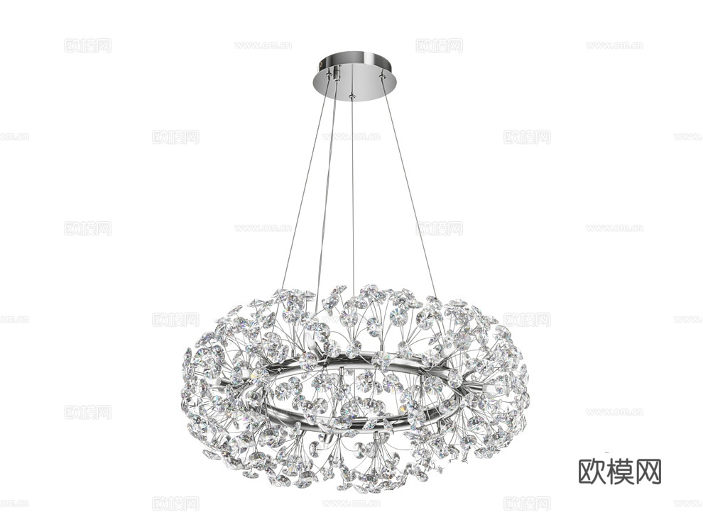 MODELUX 奢华水晶灯3d模型下载（渲染图2）
