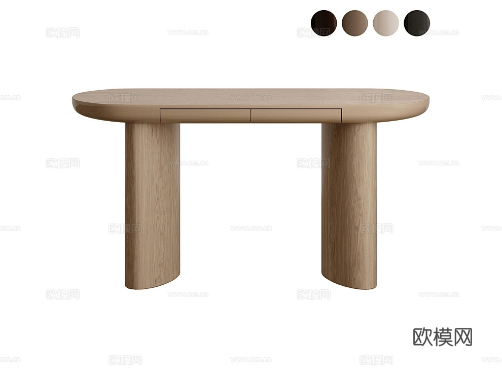 Reloft 实木书桌3d模型下载（渲染图1）