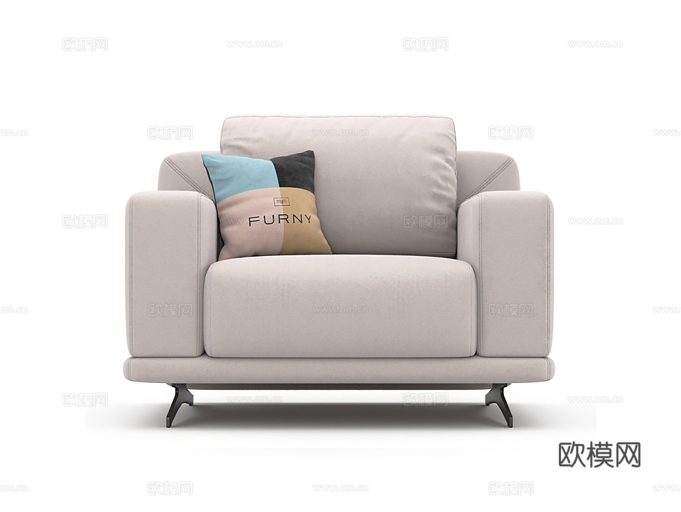 The Furny 单人沙发3d模型下载（渲染图1）