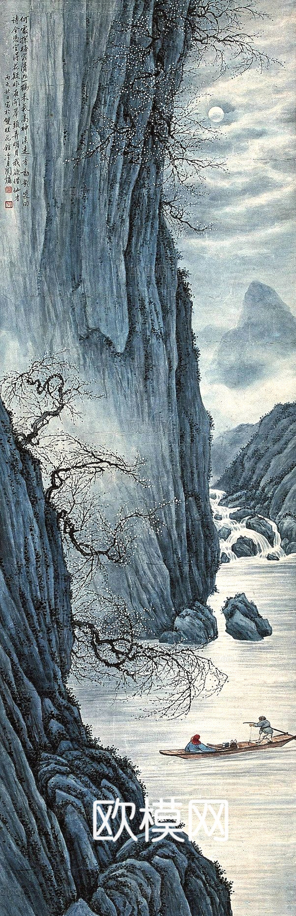 中式新中式挂画壁画字画山水花鸟背景墙壁纸装饰画油画