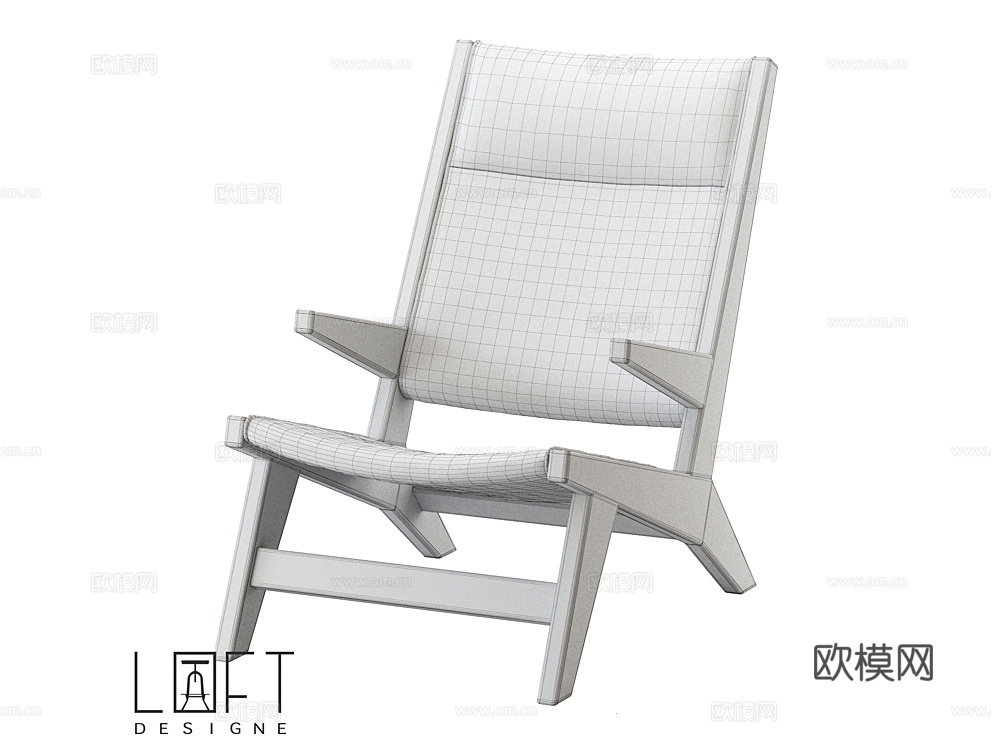 LoftDesigne 扶手椅3d模型下载（渲染图2）