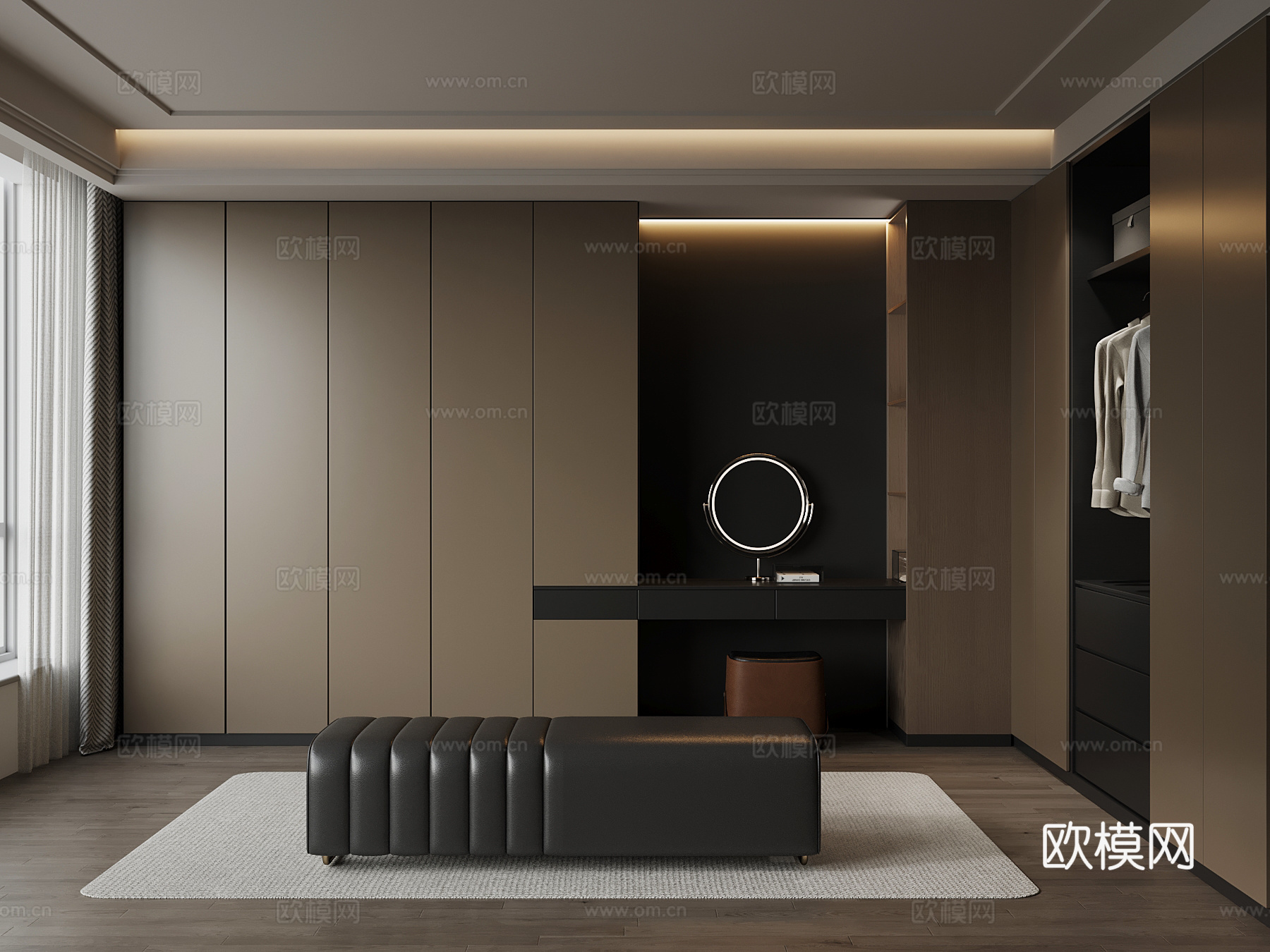 意式衣帽间su模型