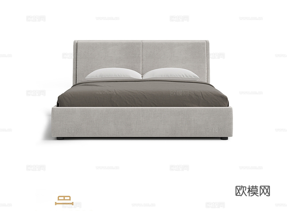 idealbeds 双人床3d模型下载（渲染图2）