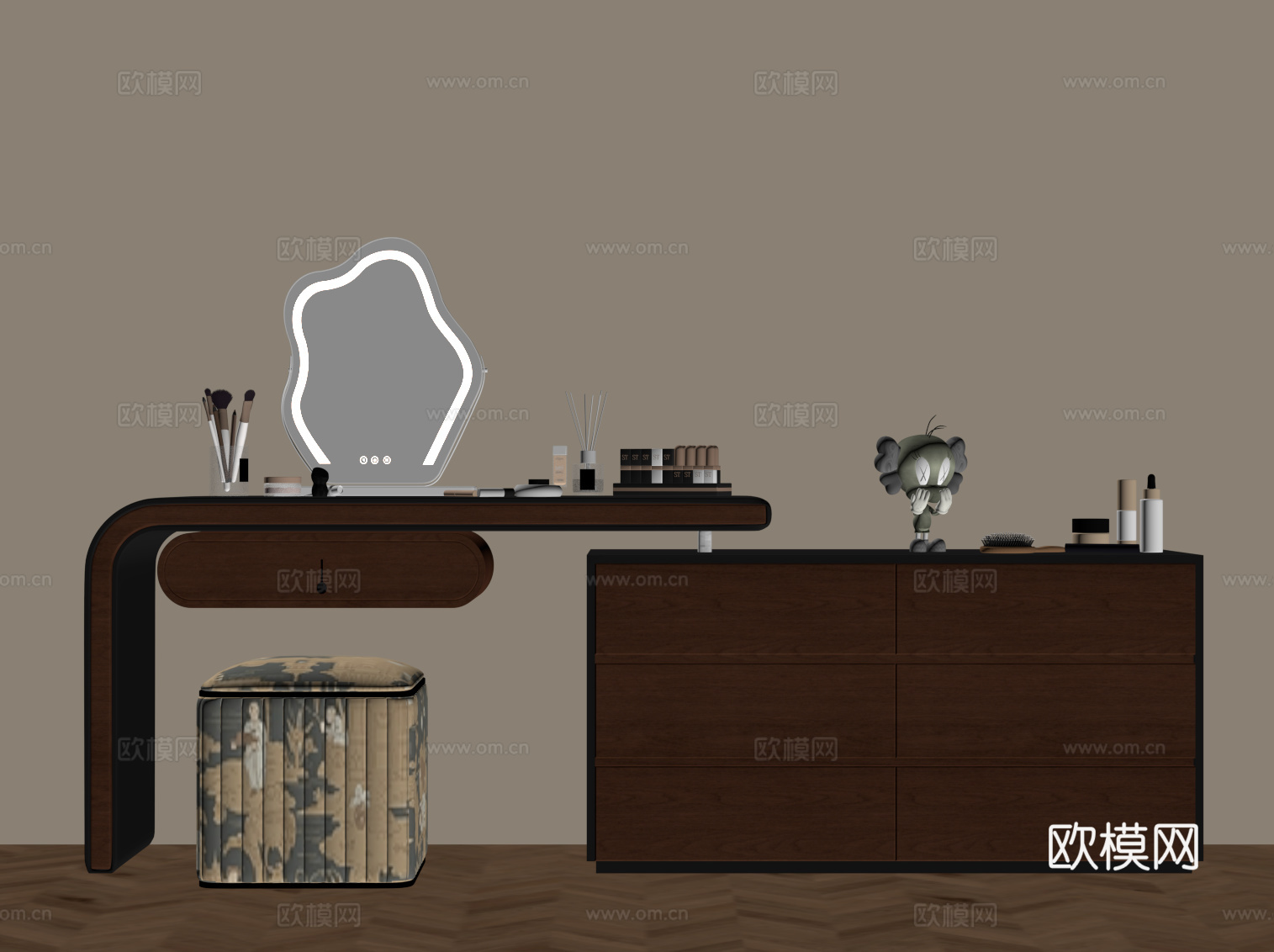 中古风梳妆台su模型