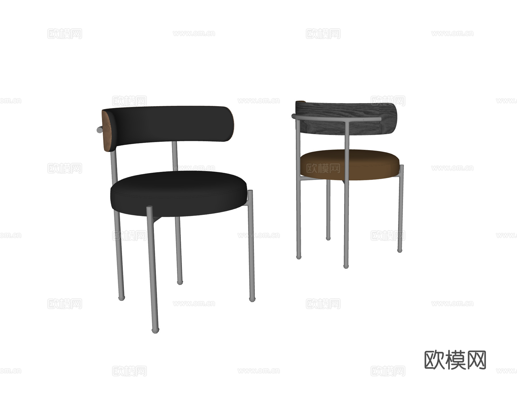 现代复古包豪斯餐椅 单椅 皮革单椅 CB2单椅su模型