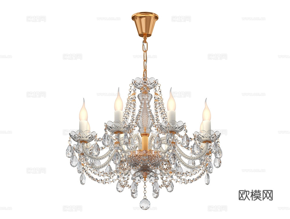 Favorite 奢华水晶灯3d模型下载（渲染图2）