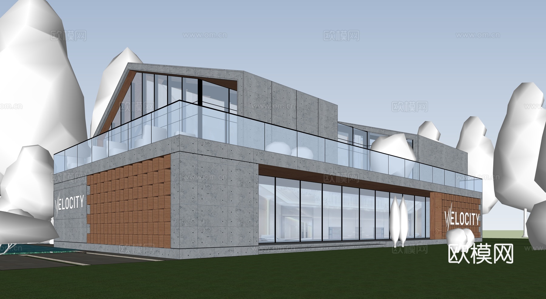 混凝土建筑su模型