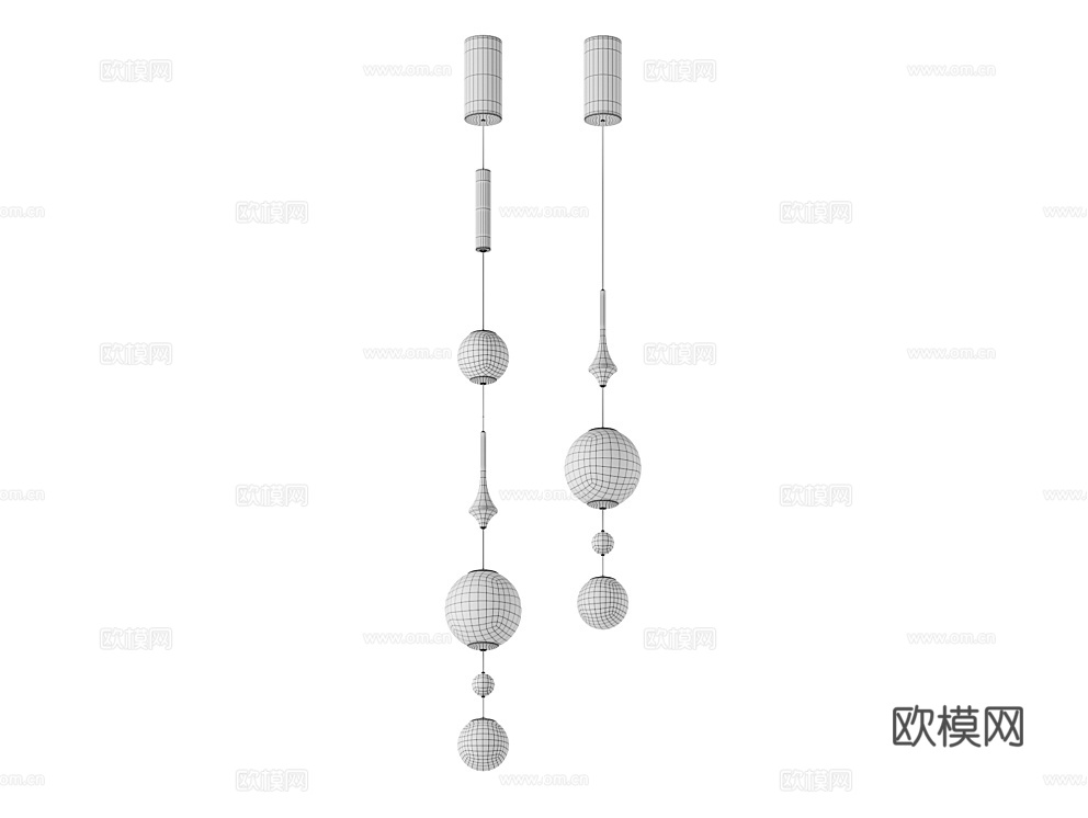 Odeon Light 星球吊灯3d模型下载（渲染图4）