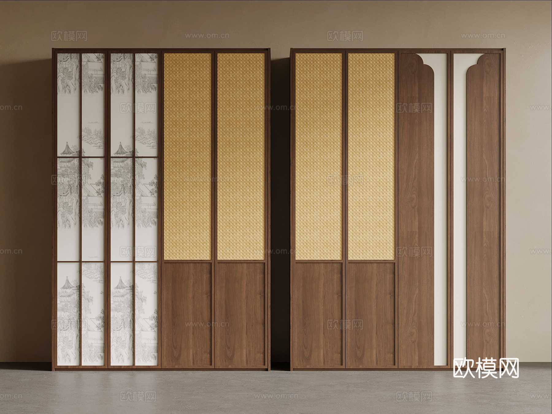 新中式衣柜 宋式风衣柜3d模型