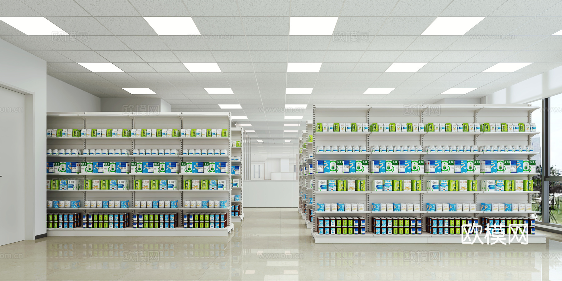 商场超市货架3d模型下载