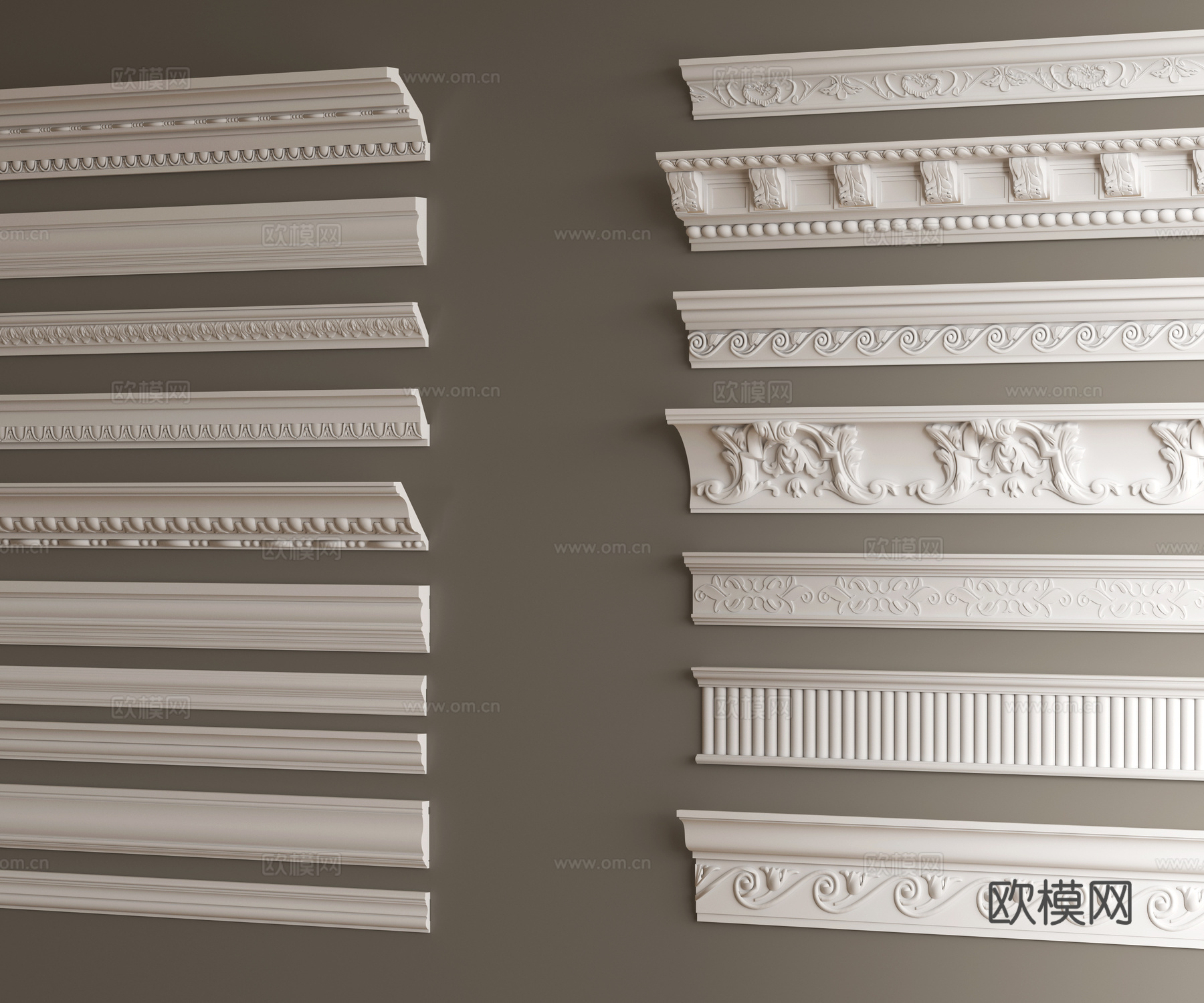 石膏 角花 石膏线 踢脚线 角线su模型