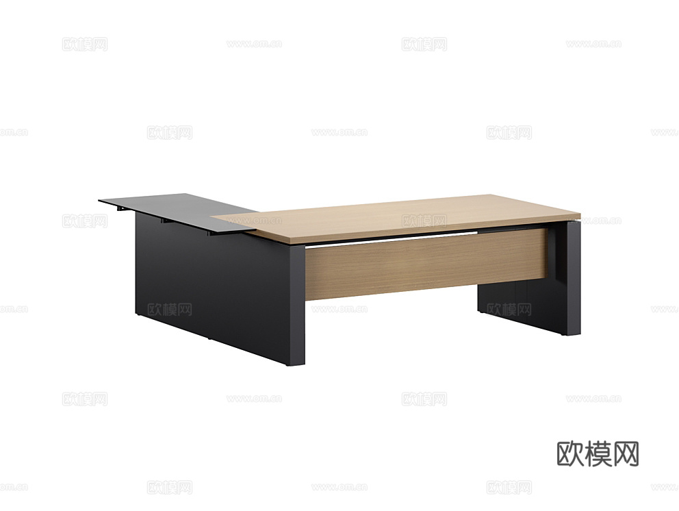 SoloOffice 办公桌 班台桌3d模型下载（渲染图2）