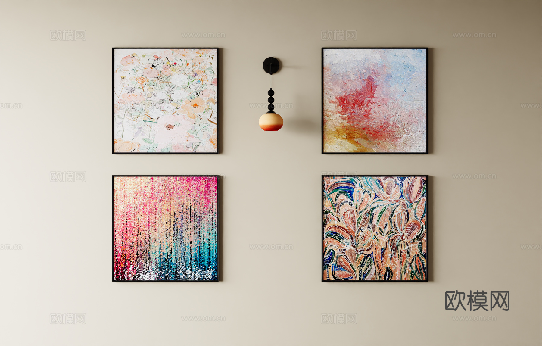 中古，装饰画，边框3d模型下载