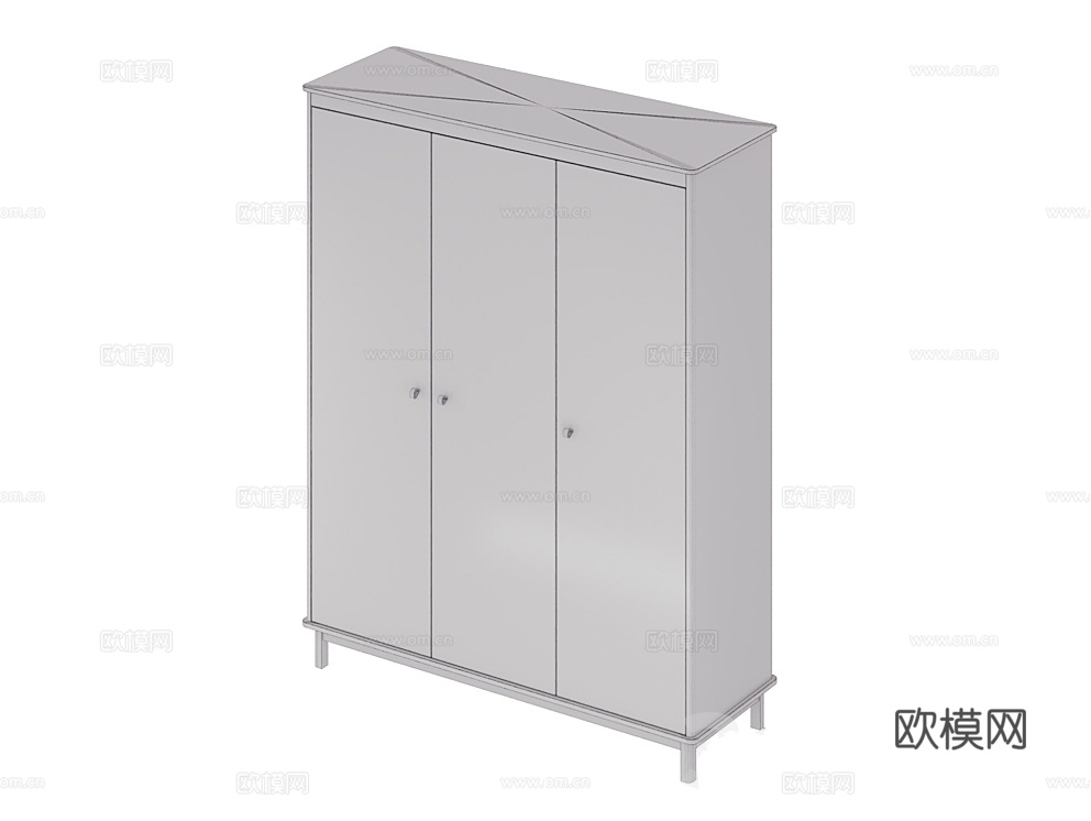 Ellipsefurniture 三门成品衣柜3d模型下载（渲染图2）