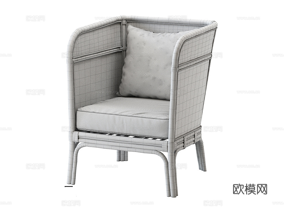 LoftDesigne 藤椅3d模型下载（渲染图2）