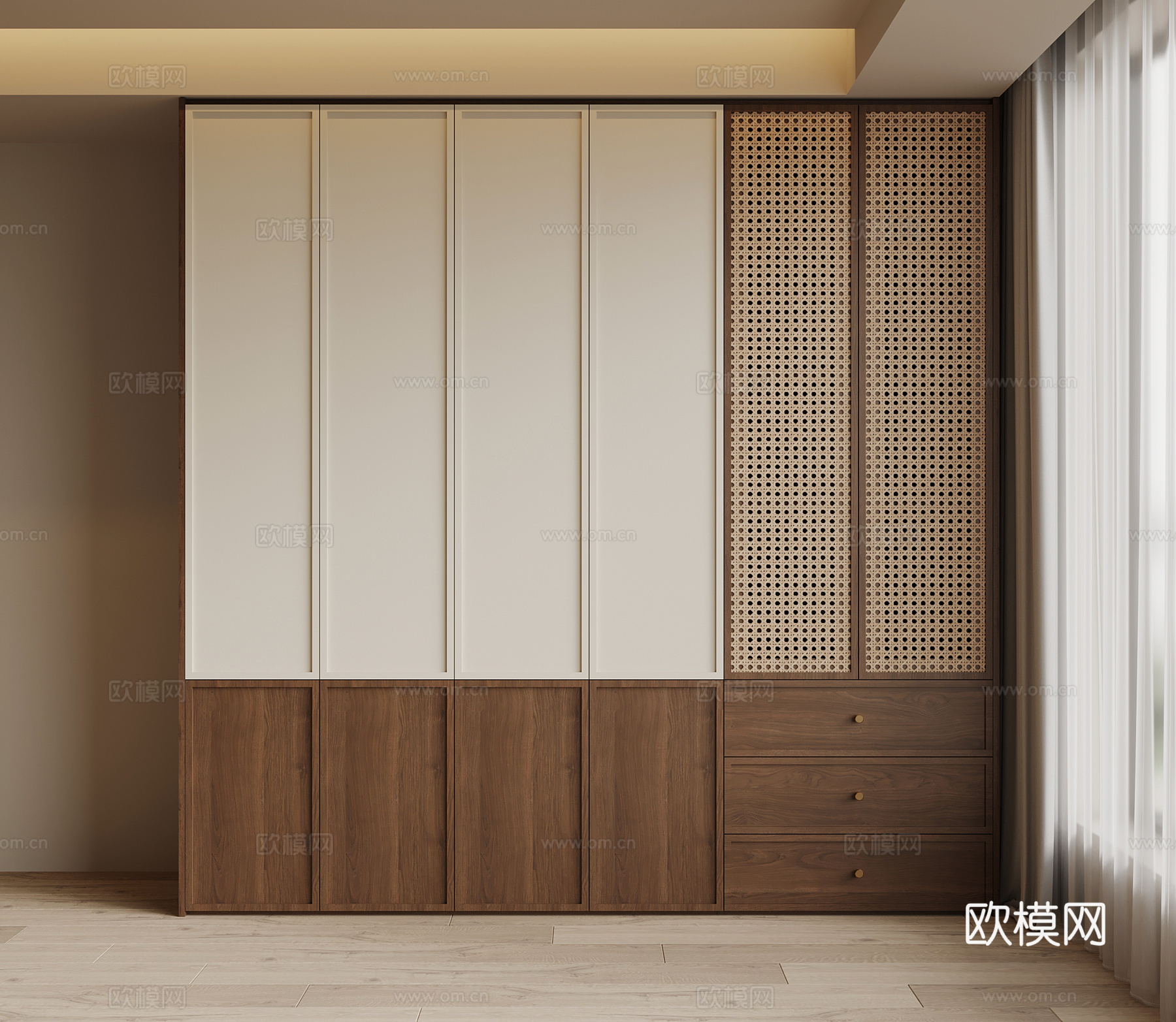中古风衣柜su模型