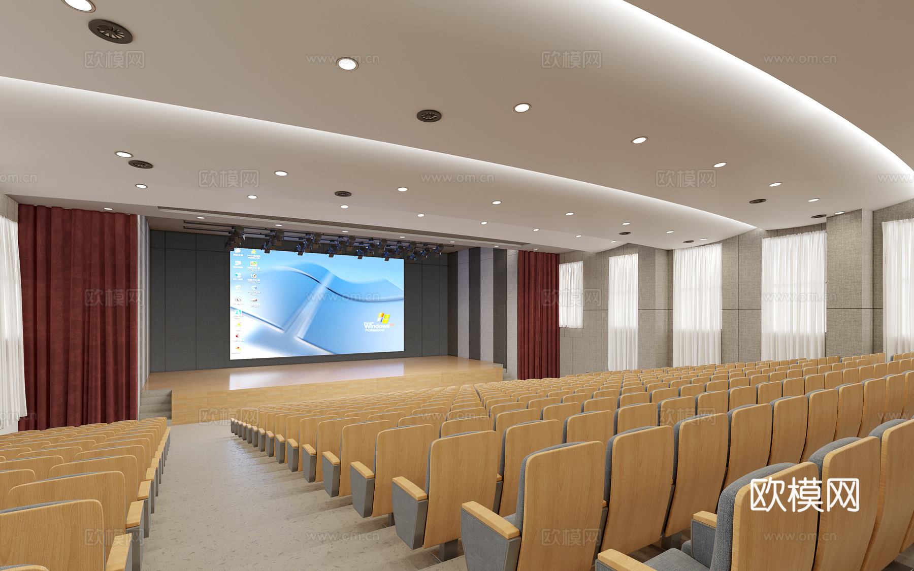 现代 报告厅3D模型3d模型下载