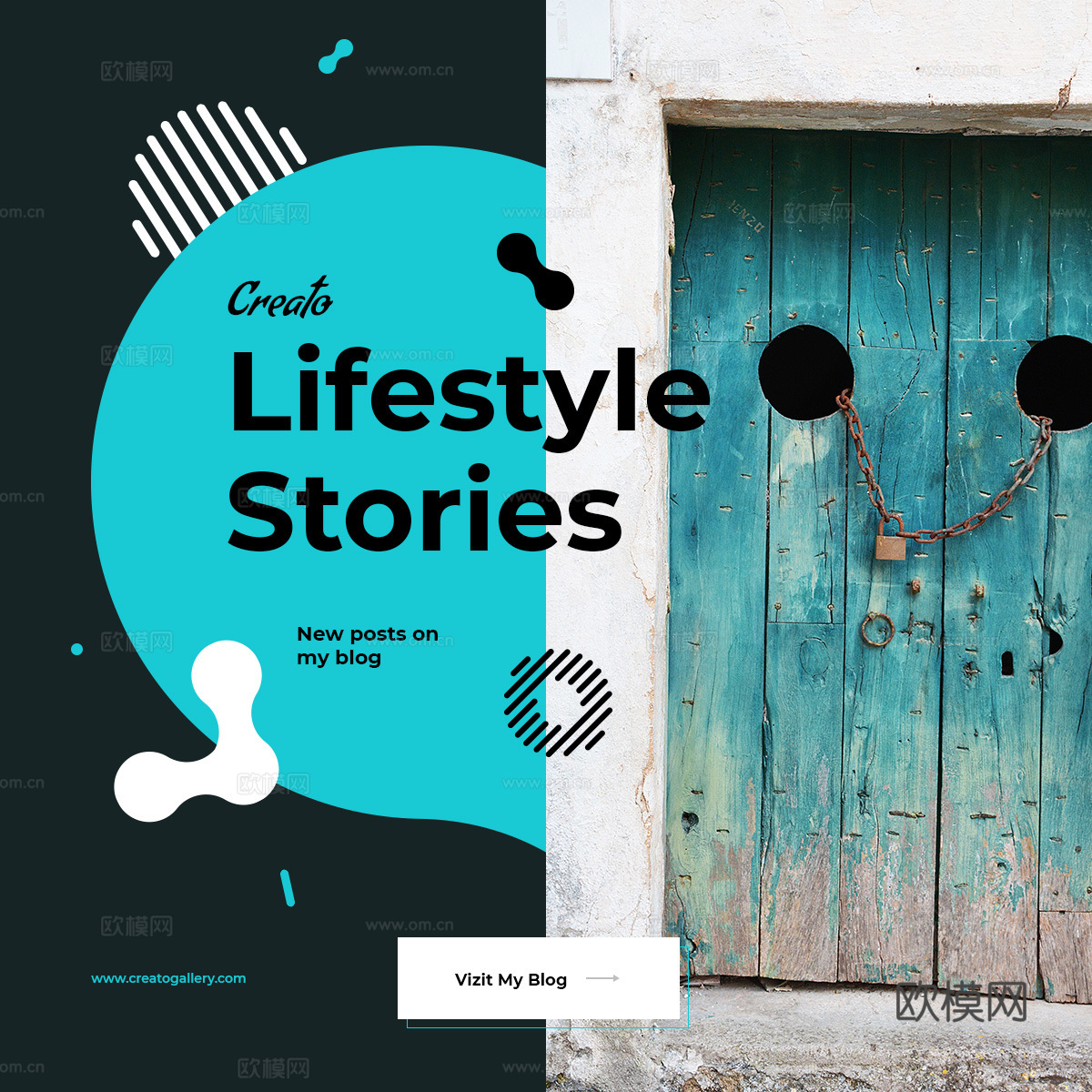 孟菲斯图文排版时尚创意广告海报40