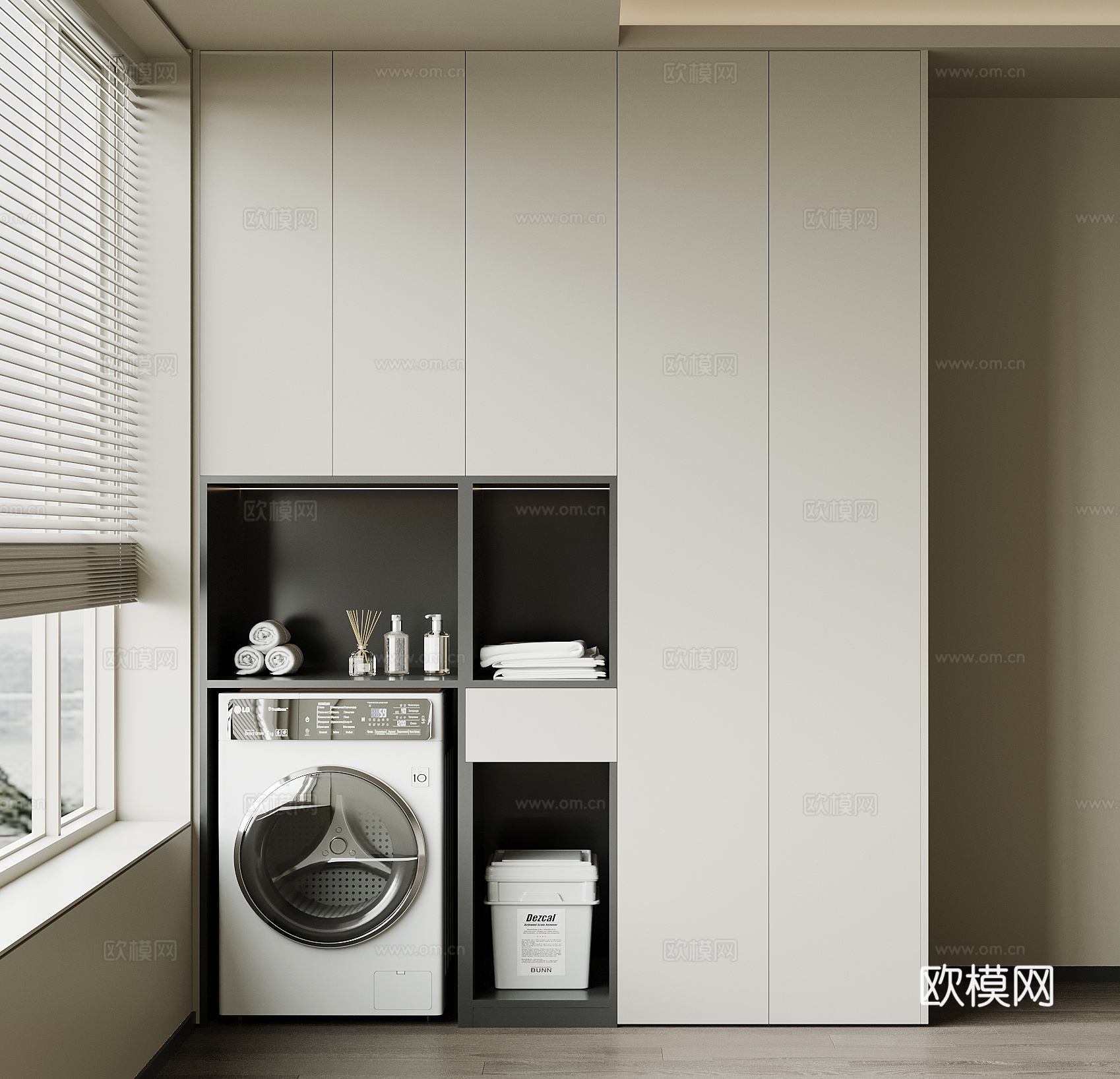 现代洗衣机柜su模型