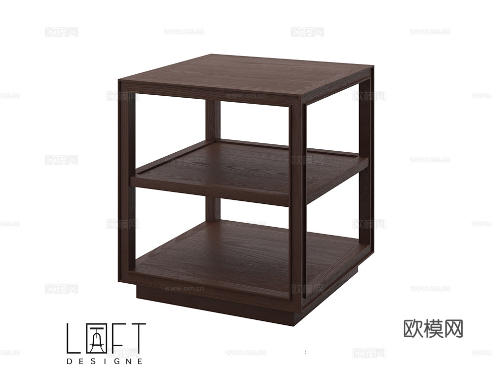 LoftDesigne 木桌 角几3d模型下载（渲染图1）