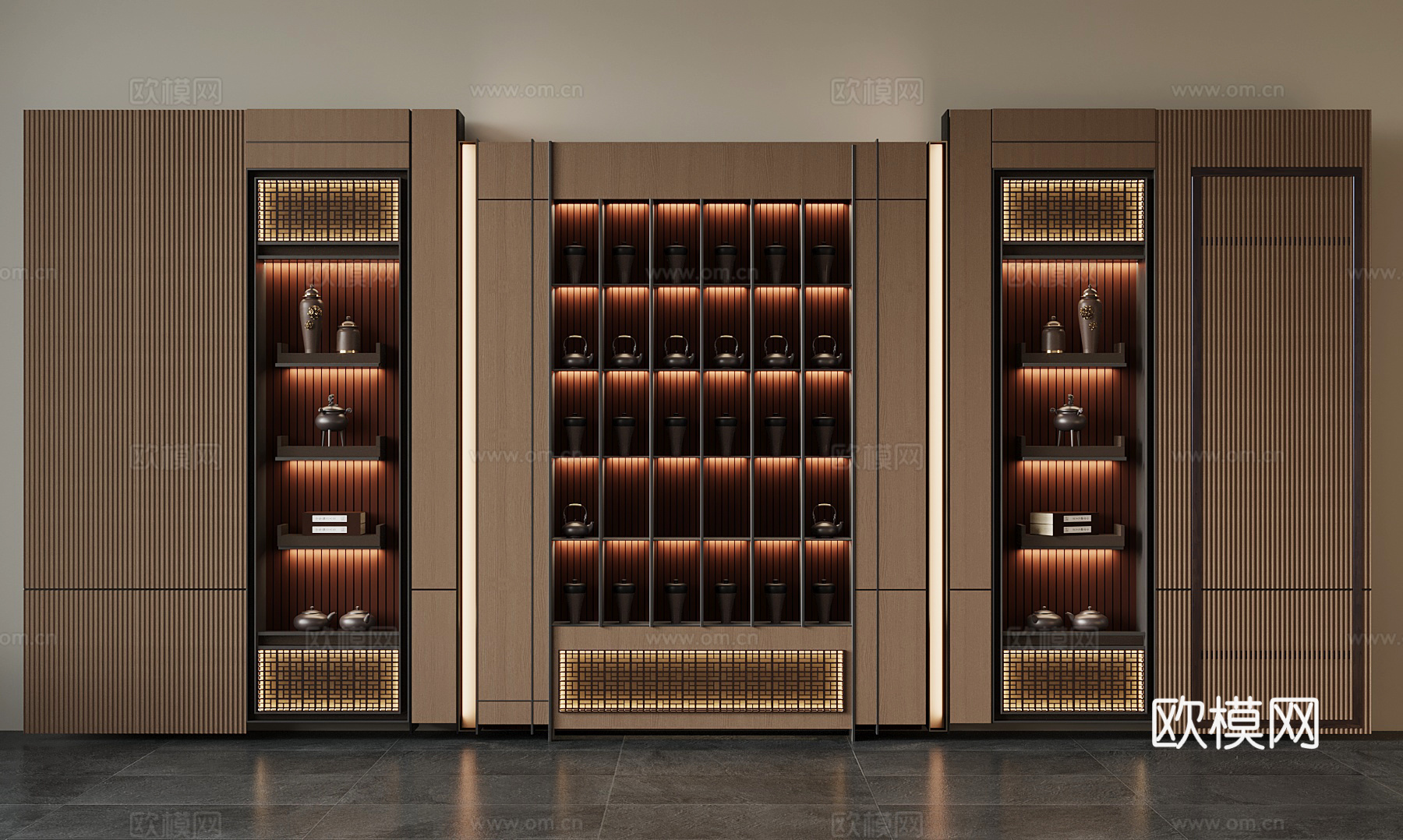 新中式茶柜su模型