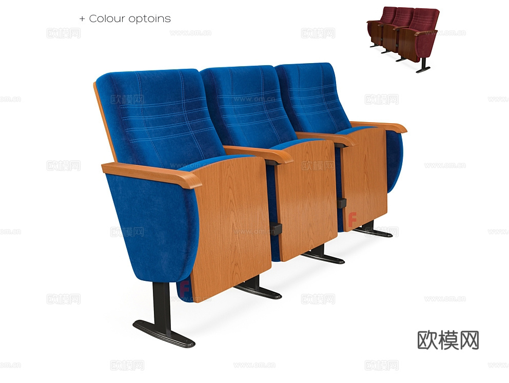 Furnitrade 连排椅 电影院椅子3d模型下载（渲染图3）
