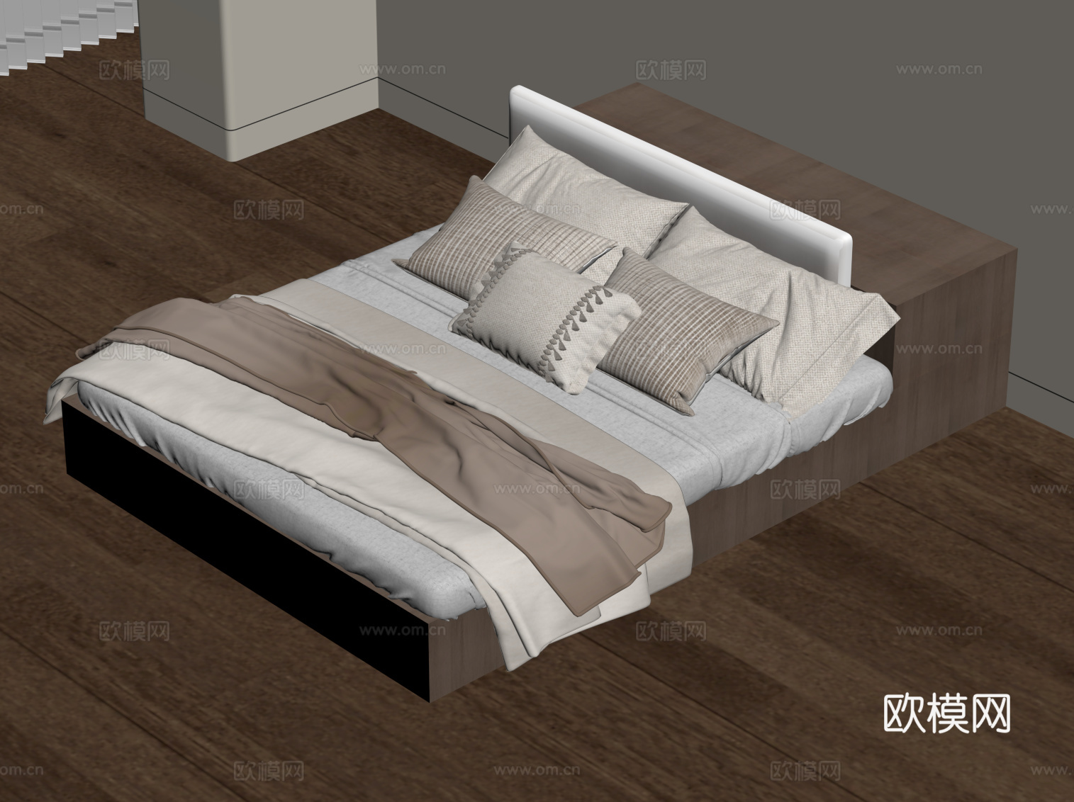 中古风床品su模型