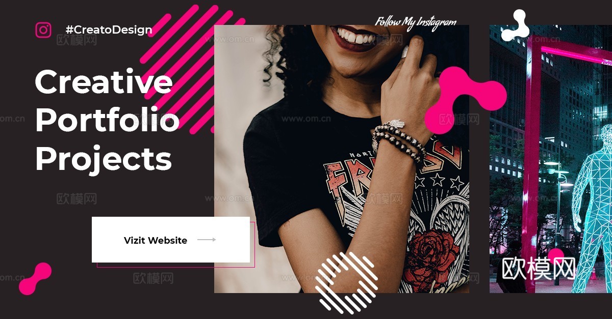 孟菲斯图文排版时尚创意广告海报2