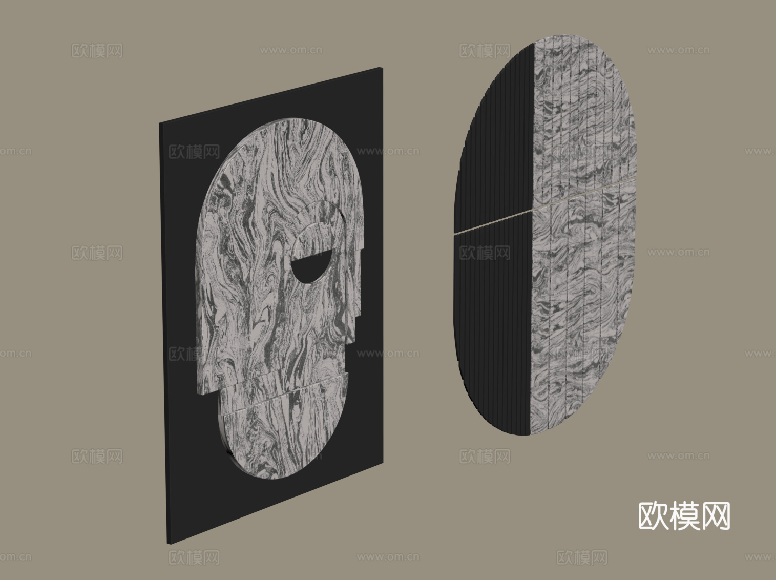 现代意式挂件 墙饰 装饰品su模型