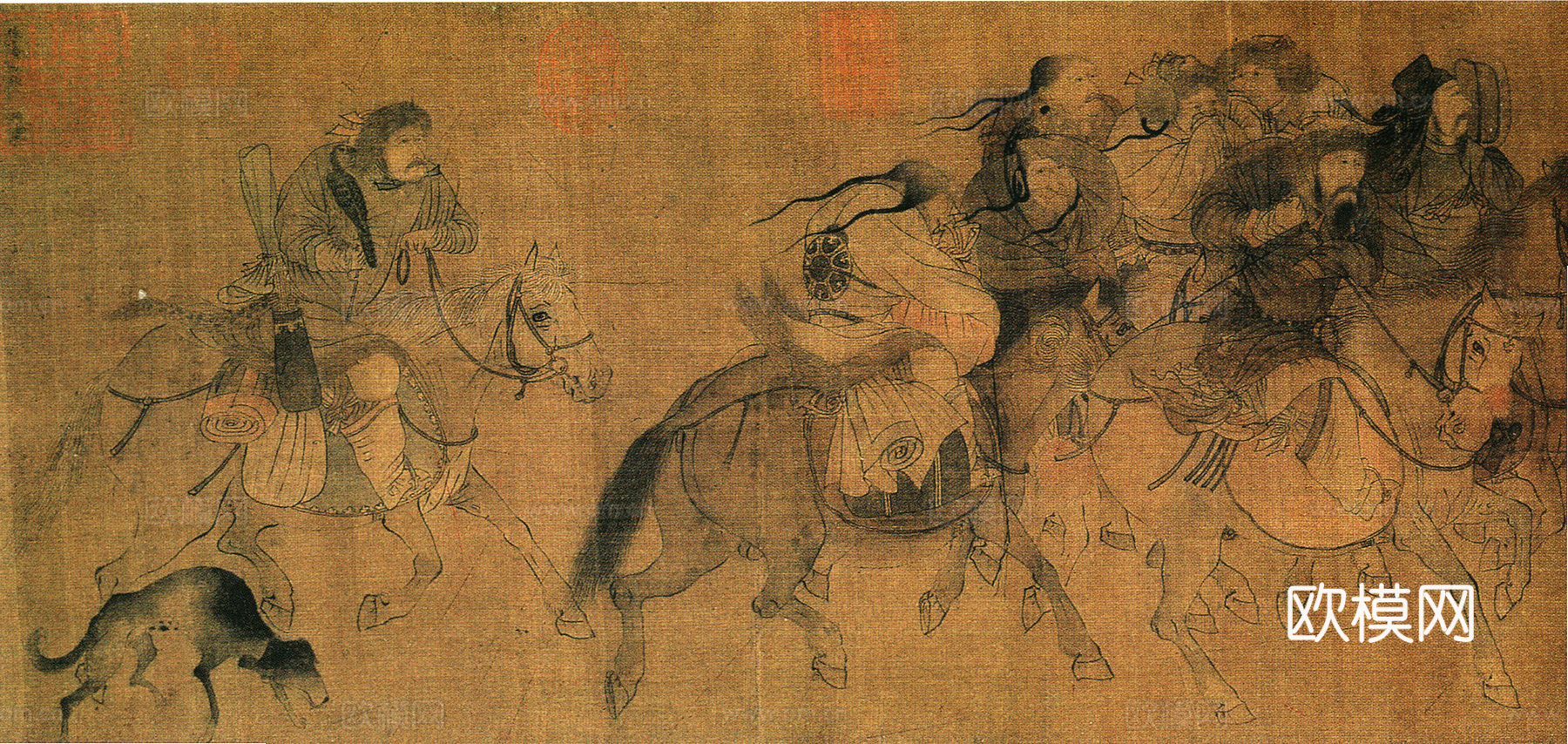 中式新中式挂画壁画字画山水花鸟背景墙壁纸装饰画油画