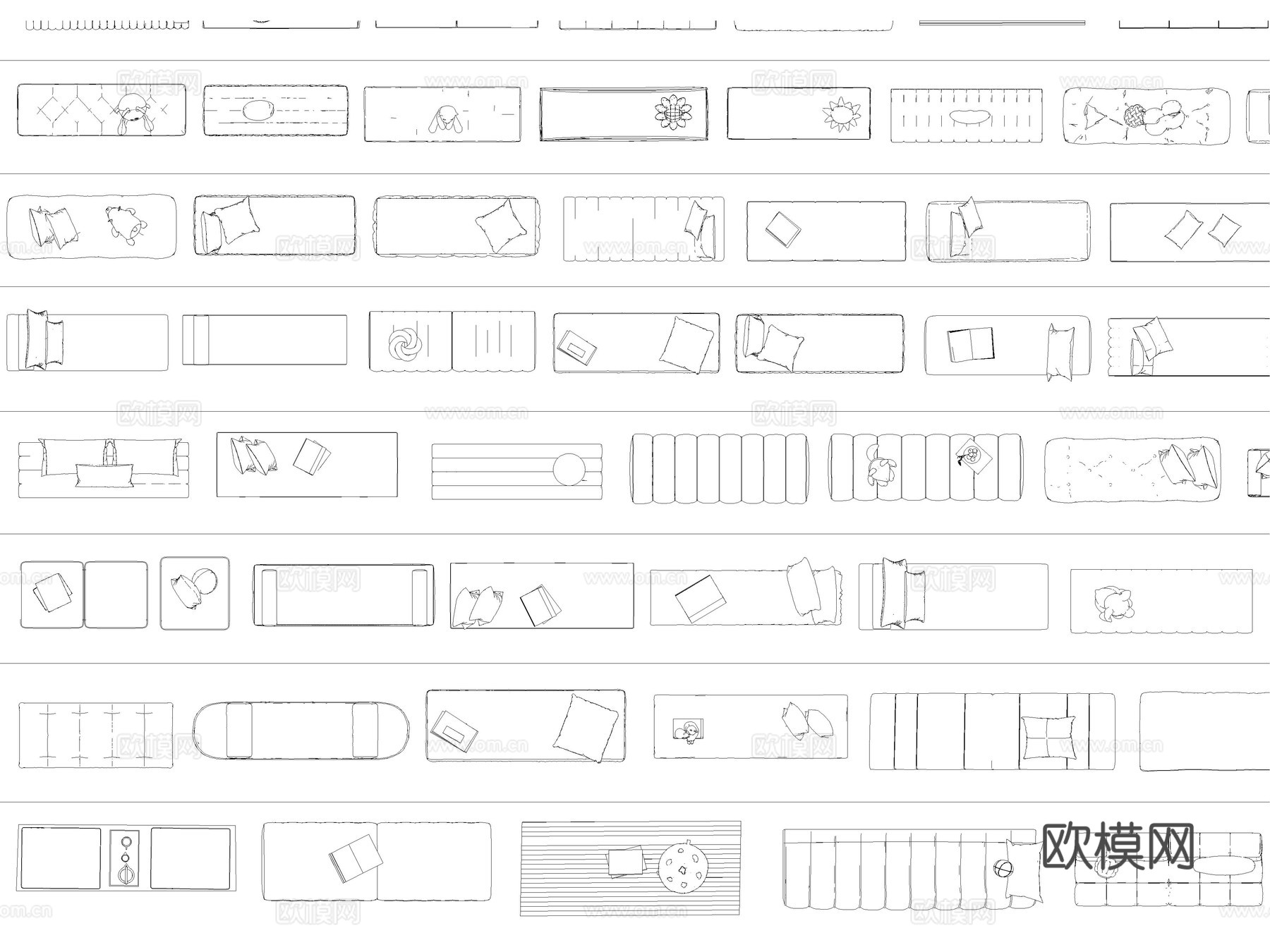2026年最新飘窗坐垫飘窗靠垫窗台垫CAD图库cad施工图下载（渲染图4）