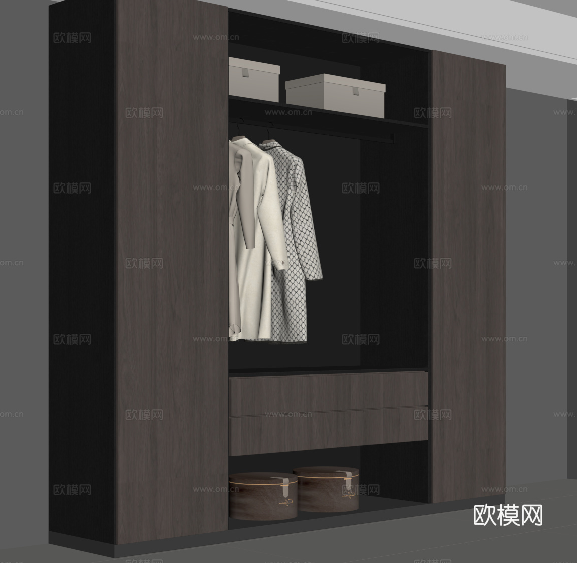 意式衣柜su模型