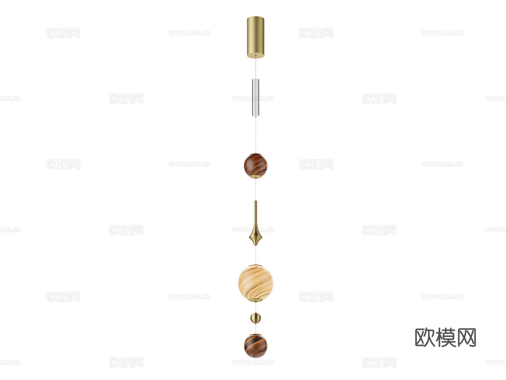 Odeon Light 星球吊灯3d模型下载（渲染图3）