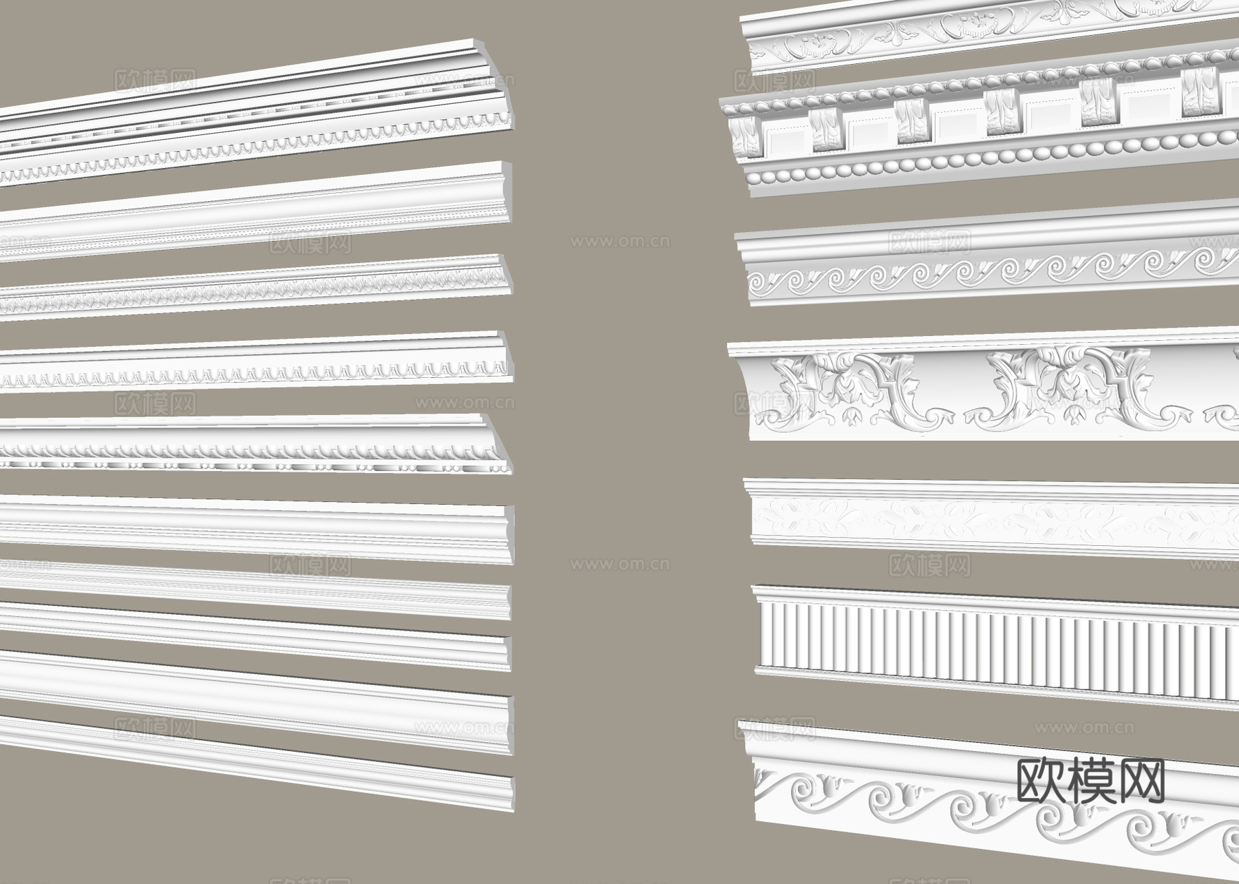 石膏 角花 石膏线 踢脚线 角线su模型
