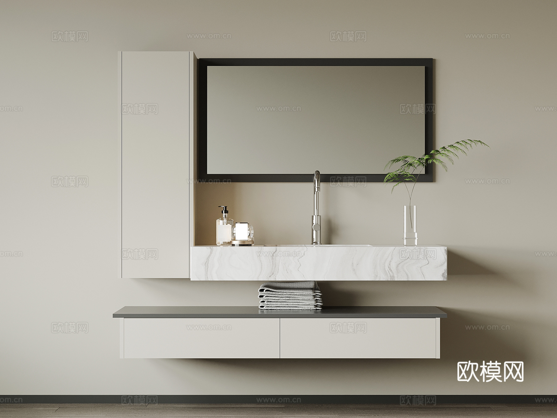 现代浴室柜su模型