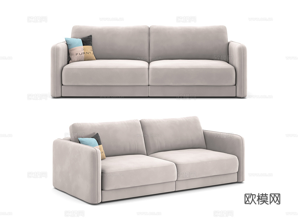 The Furny 双人沙发3d模型下载（渲染图1）